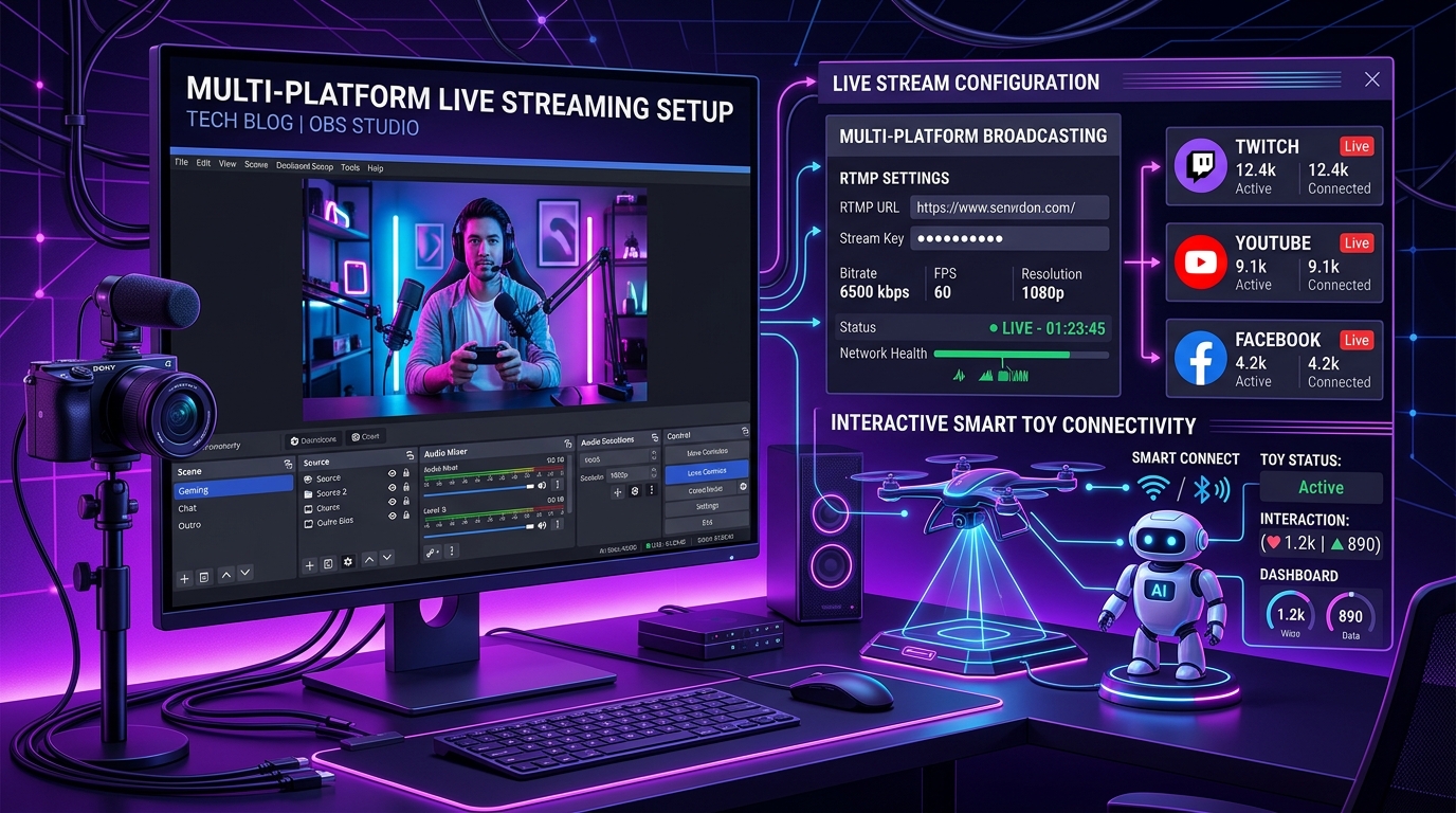 Lovense Stream Master and OBS Studio multi-streaming configuration workflow