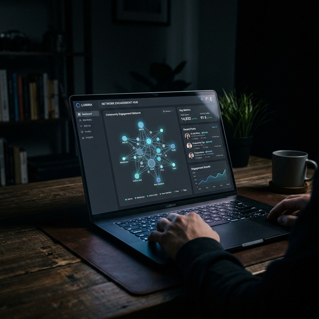 Laptop screen displaying analytics charts
